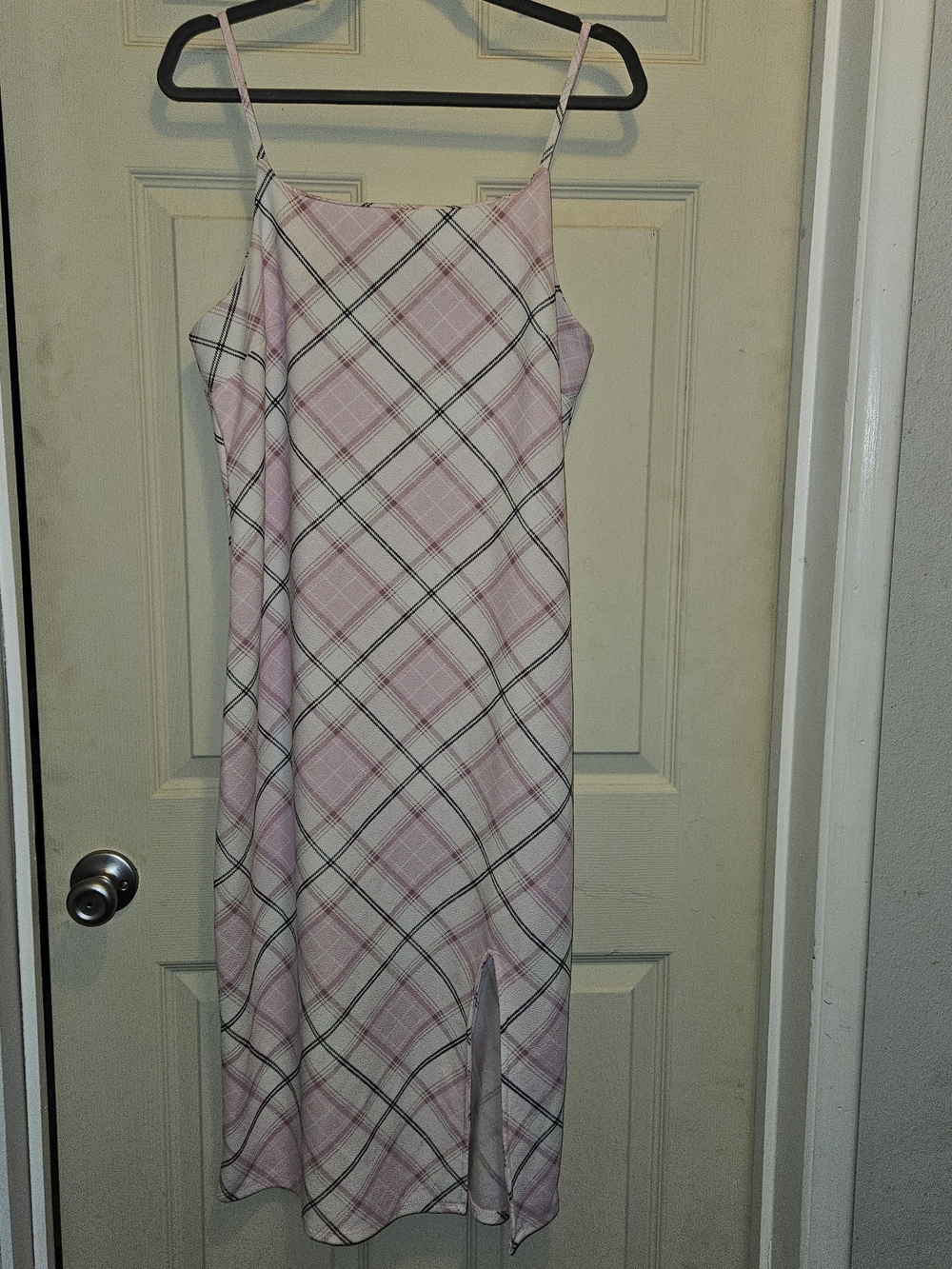 Time and Tru Pink Plaid Midi Dress